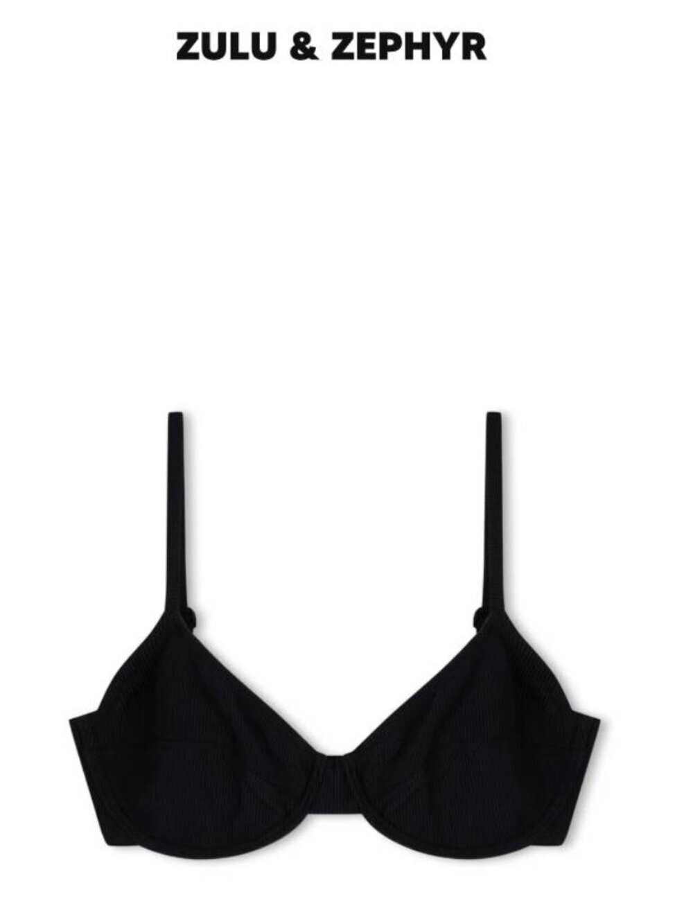 Zulu & Zephyr Balconette Bra Cup Top - Black Size US 8 NWT